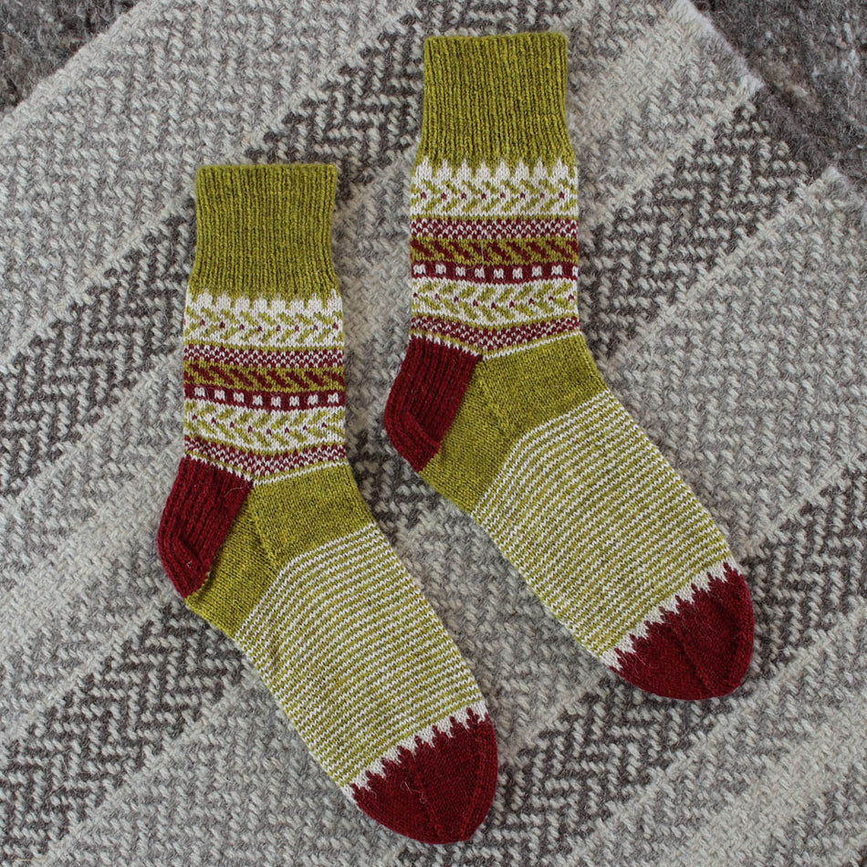 One Sock Colorwork Pattern knit in Amble Minis – The Fibre Co.