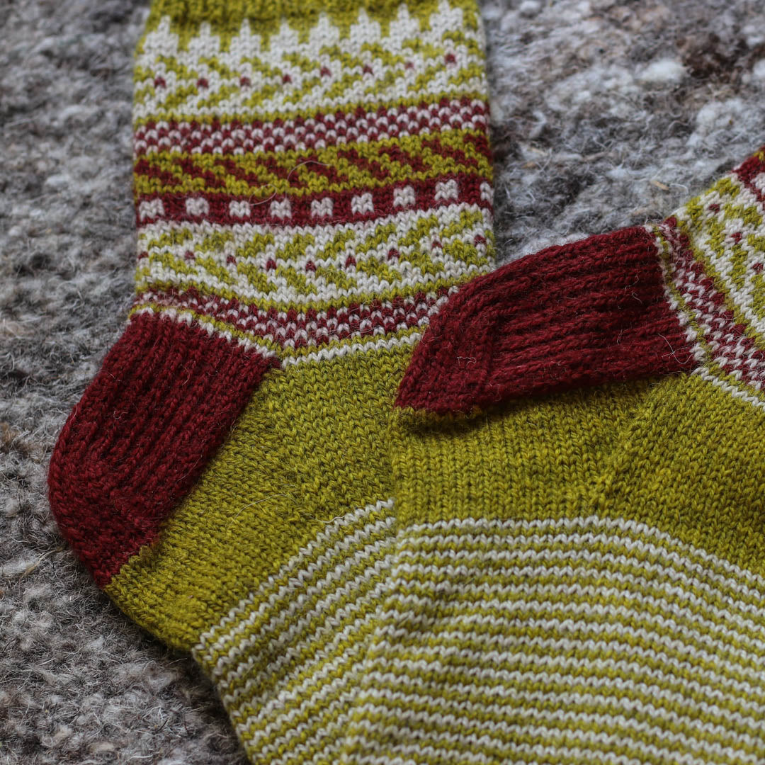 One Sock Colorwork Pattern knit in Amble Minis – The Fibre Co.
