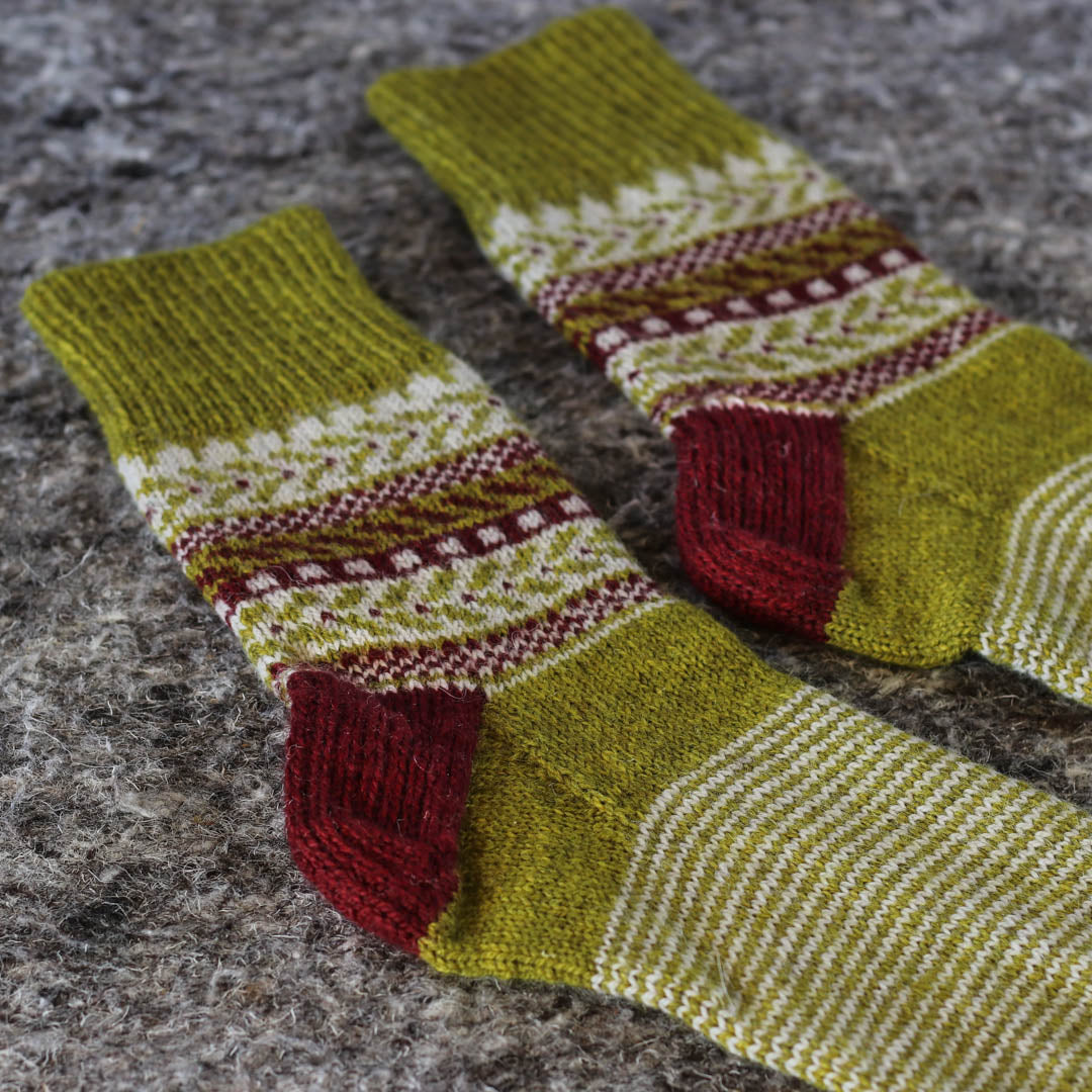 One Sock Colorwork Pattern knit in Amble Minis – The Fibre Co.