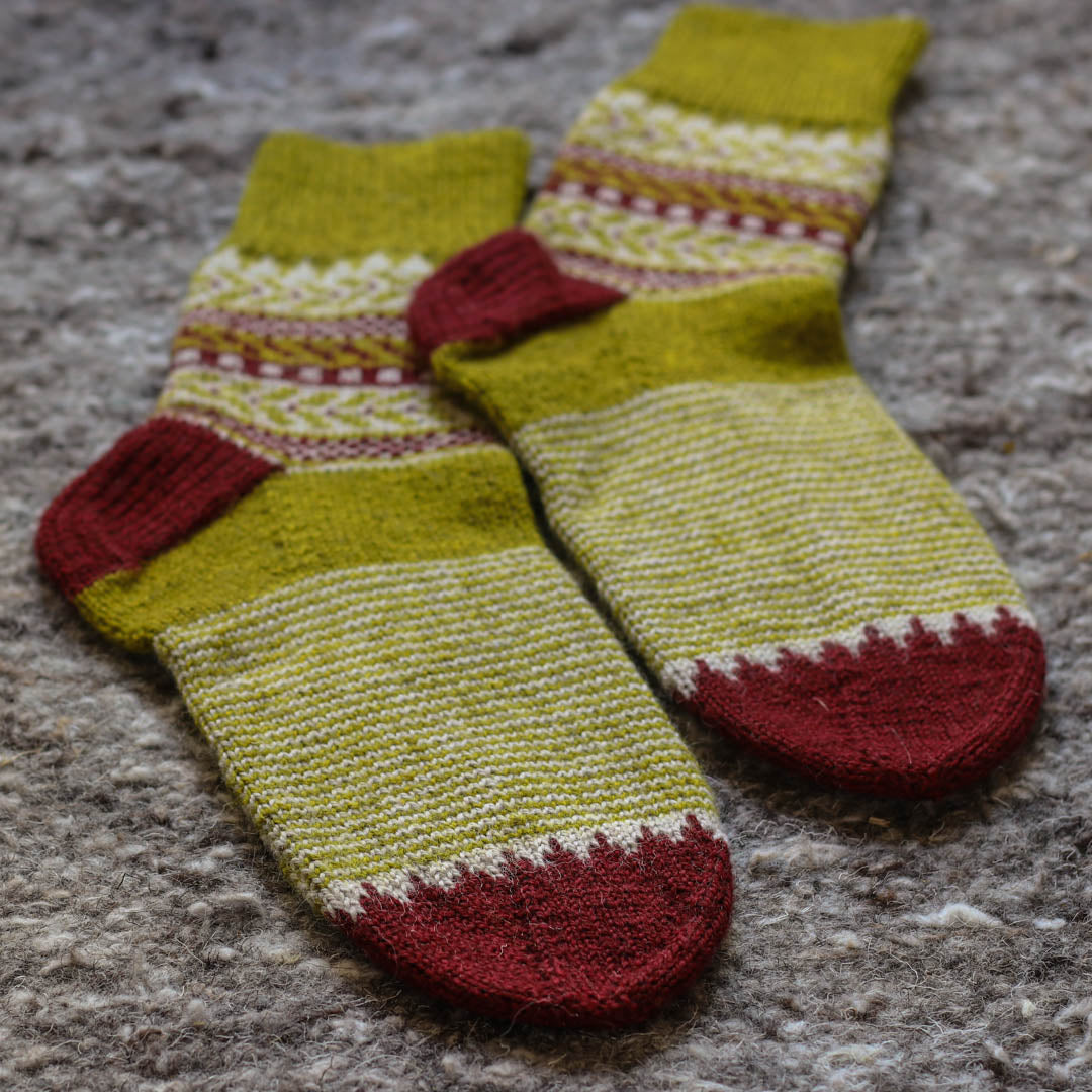 One Sock Colorwork Pattern knit in Amble Minis – The Fibre Co.