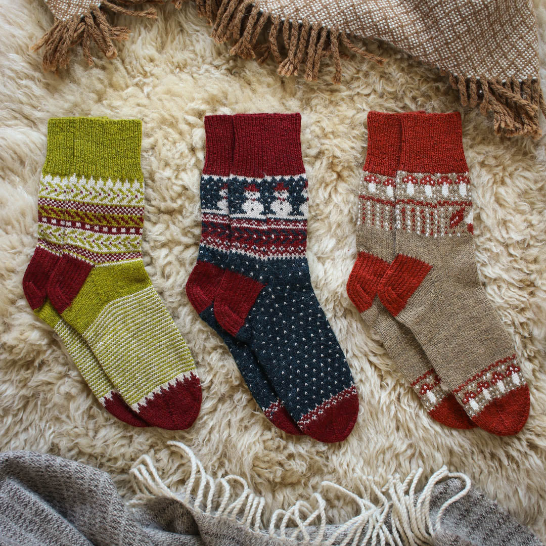 One Sock Colorwork Pattern knit in Amble Minis – The Fibre Co.